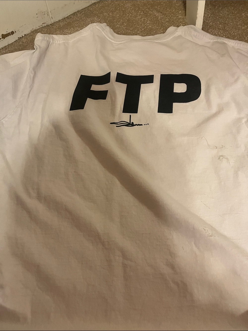 FTP Black Logo White Tee Back Graphic